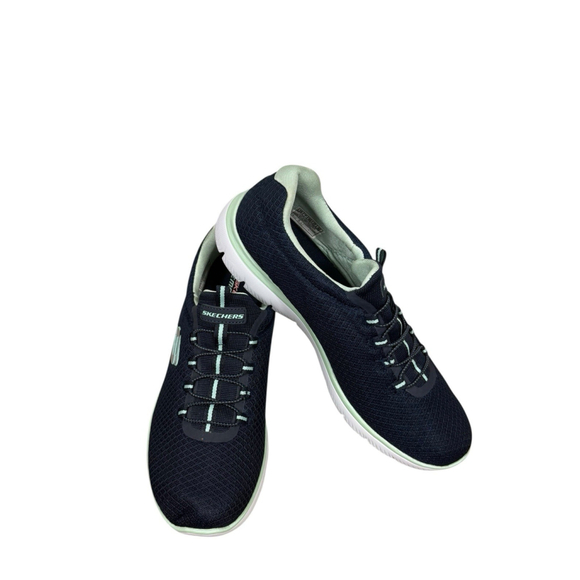 Skechers Summits Blue Sneakers With Mint Green Accent Size 10 - Picture 2 of 16